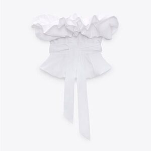 Zara Voluminous Poplin Top White - Size Small